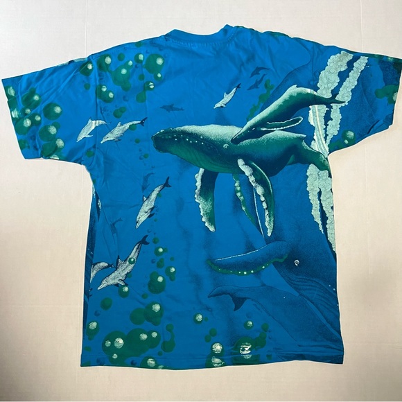 Vintage single stitch AOP underwear whale dolphin print size large 1992 Hanes - Picture 2 of 12